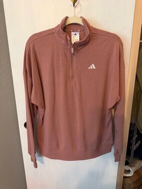 adidas Quarter-Zip Sweatshirt - Rose Mauve